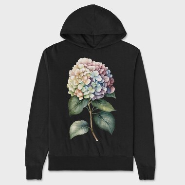 Watercolor Hydrangea Flower, Hanorac Oversize Barbati (Unisex)