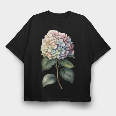 Watercolor Hydrangea Flower, Tricou Oversize Barbati (Unisex)