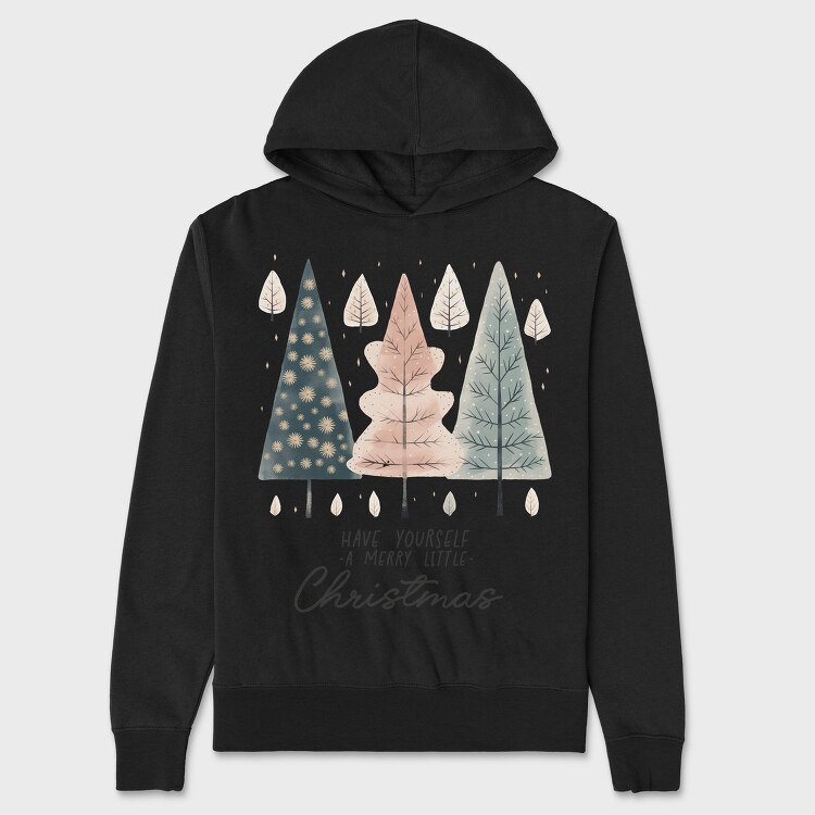 Watercolor Hygge Trees, Hanorac Oversize Barbati (Unisex)