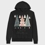 Watercolor Hygge Trees, Hanorac Oversize Barbati (Unisex)