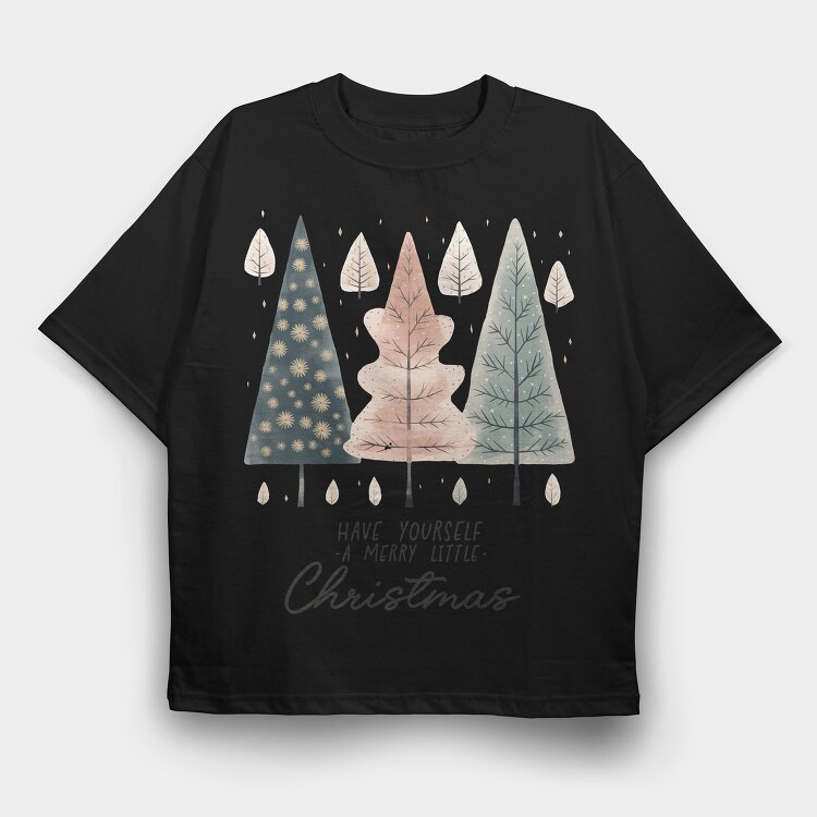 Watercolor Hygge Trees, Tricou Oversize Barbati (Unisex)
