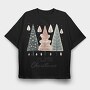 Watercolor Hygge Trees, Tricou Oversize Barbati (Unisex)