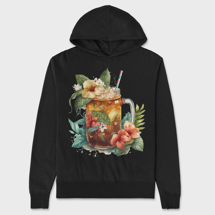 Watercolor Iced Tropical, Hanorac Oversize Barbati (Unisex)