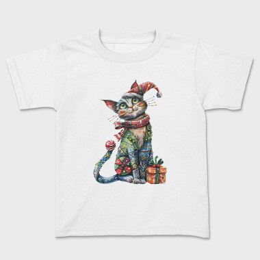 Watercolor Jester Cat, Tricou Copii