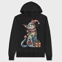 Watercolor Jester Cat, Hanorac Oversize Barbati (Unisex)