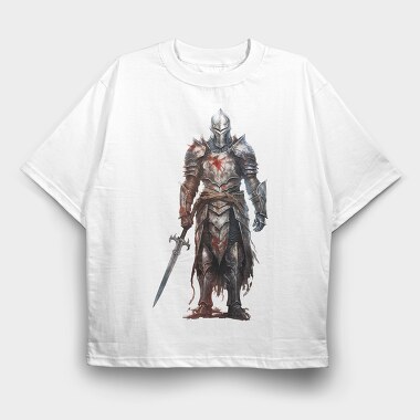 Watercolor Knight Armor, Tricou Oversize Barbati (Unisex)