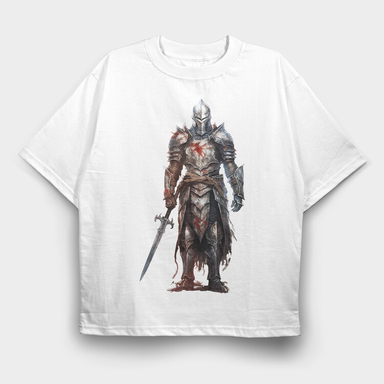 Watercolor Knight Armor, Tricou Oversize Barbati (Unisex)