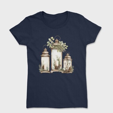 Watercolor Lanterns Christmas, Tricou Femei