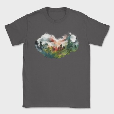 Watercolor Mist Mountains, Tricou Barbati (Unisex)