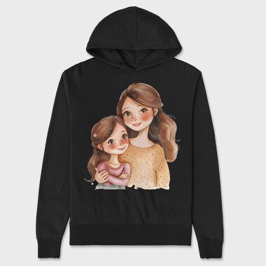 Watercolor Mommy Baby, Hanorac Oversize Barbati (Unisex)