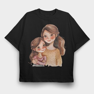 Watercolor Mommy Baby, Tricou Oversize Barbati (Unisex)