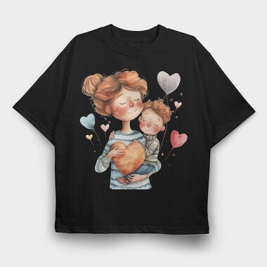 Watercolor Mommy Love, Tricou Oversize Barbati (Unisex)