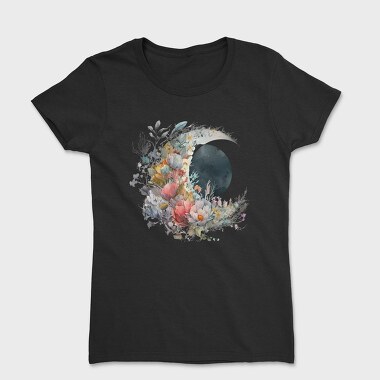Watercolor Moon Flora, Tricou Femei