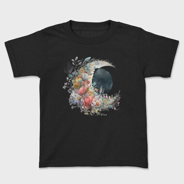 Watercolor Moon Flora, Tricou Copii