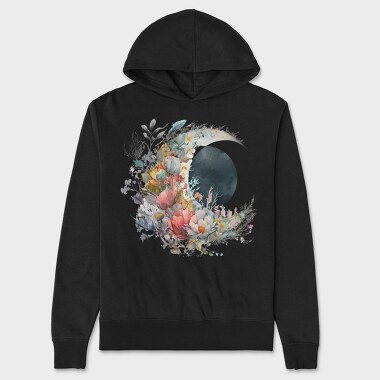 Watercolor Moon Flora, Hanorac Oversize Barbati (Unisex)