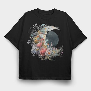 Watercolor Moon Flora, Tricou Oversize Barbati (Unisex)