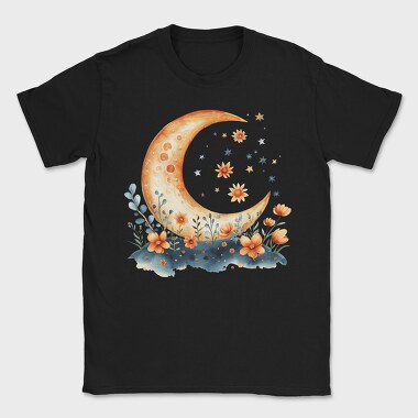 Watercolor Moon Flowers, Tricou Barbati (Unisex)