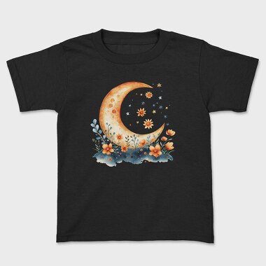 Watercolor Moon Flowers, Tricou Copii