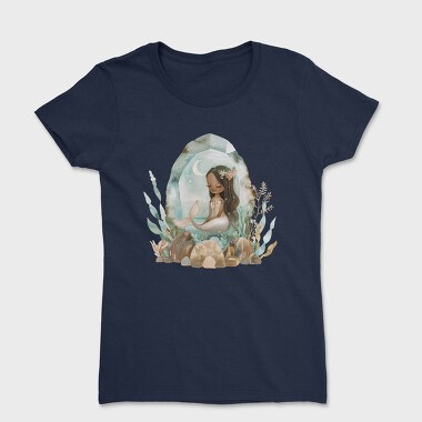 Watercolor Moon Mermaid, Tricou Femei