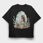 Watercolor Moon Mermaid, Tricou Oversize Barbati (Unisex)