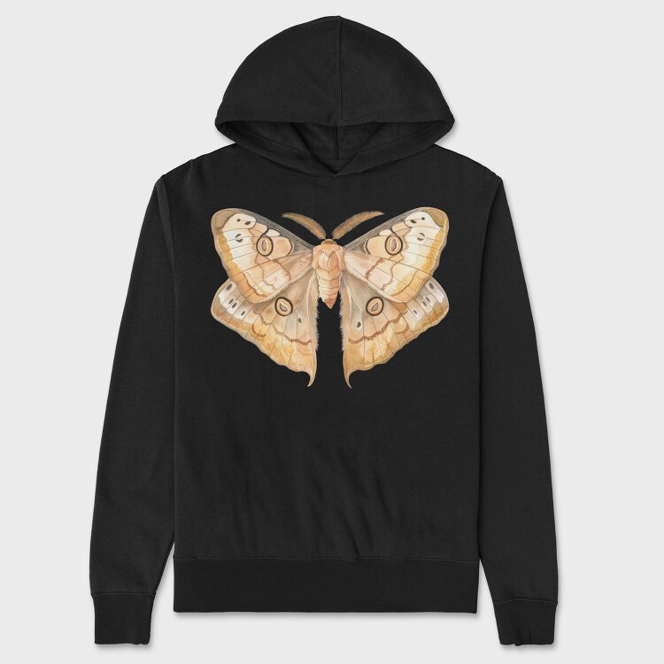 Watercolor Moon Moth, Hanorac Oversize Barbati (Unisex)