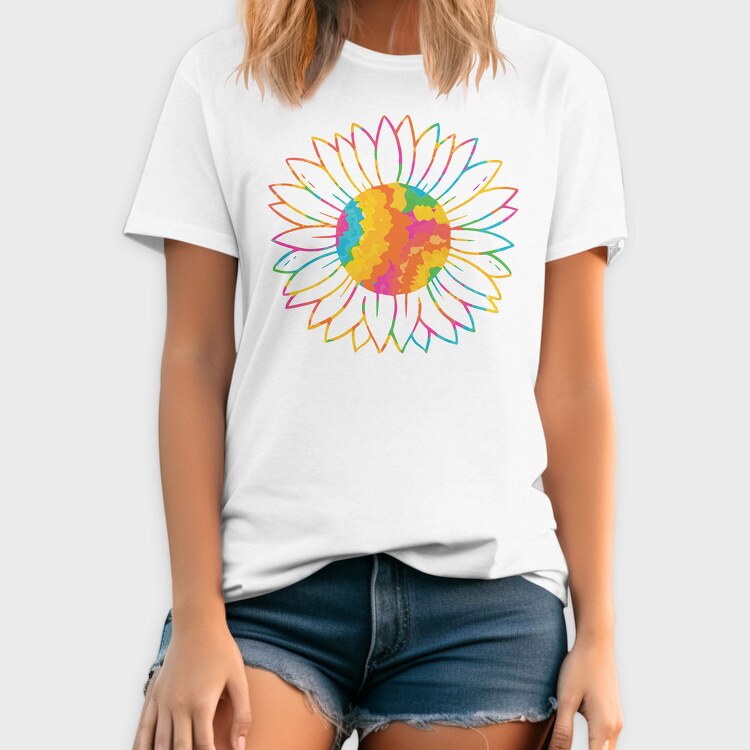 Tie Dye Sunflower, Tricou Barbati (Unisex)