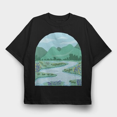 Flower Meadow, Tricou Oversize Barbati (Unisex)