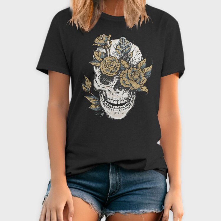 Flower Skull, Tricou Barbati (Unisex)