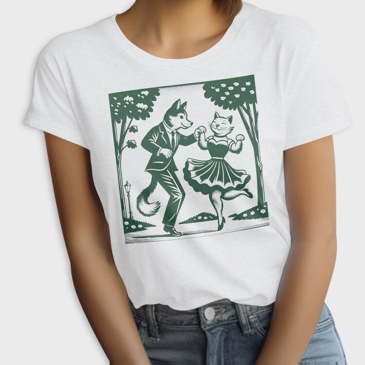 Dancing Foxes Tote, Tricou Femei