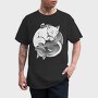 Yin Yang Cats Monochrome, Tricou Barbati (Unisex)