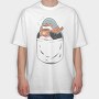 Cute Penguin In Pocket Coffee, Tricou Oversize Barbati (Unisex)