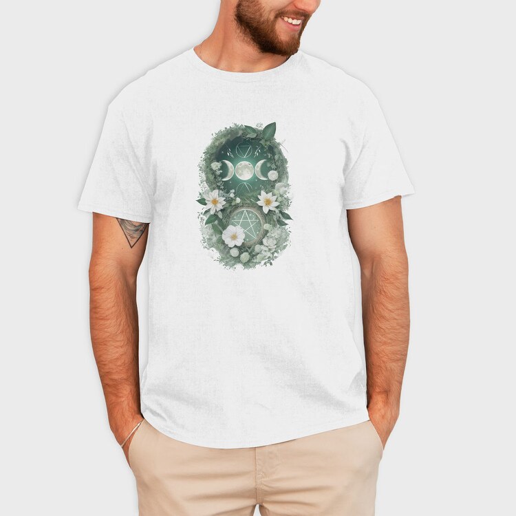 Moon And Flower Magic, Tricou Barbati (Unisex)