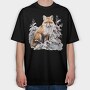 Watercolor Fox Winter, Tricou Oversize Barbati (Unisex)