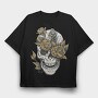 Flower Skull, Tricou Oversize Barbati (Unisex)