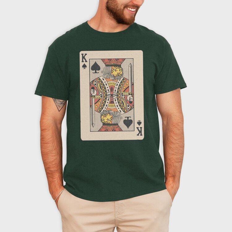 Tiger King Of Spades Card, Tricou Barbati (Unisex)