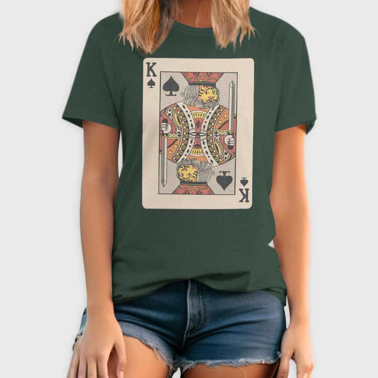 Tiger King Of Spades Card, Tricou Barbati (Unisex)