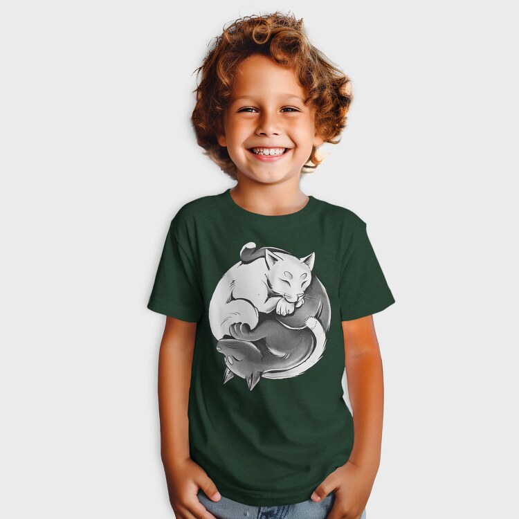 Yin Yang Cats Monochrome, Tricou Copii