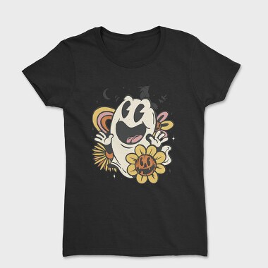 Cute Retro Ghost Halloween Vintage, Tricou Femei