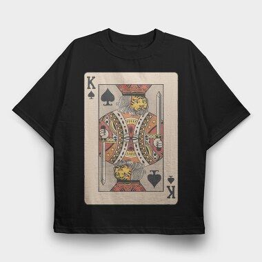 Tiger King Of Spades Card, Tricou Oversize Barbati (Unisex)