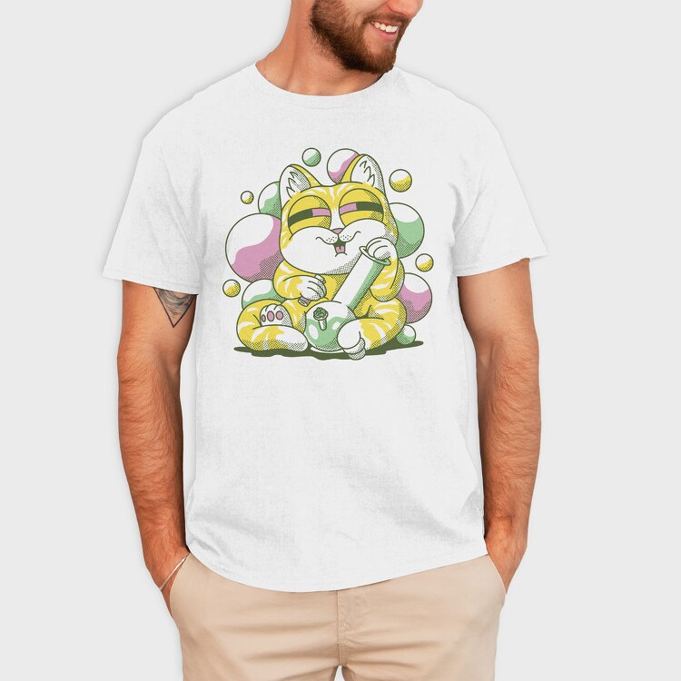 Cannabis Bong Cat Stoner, Tricou Barbati (Unisex)