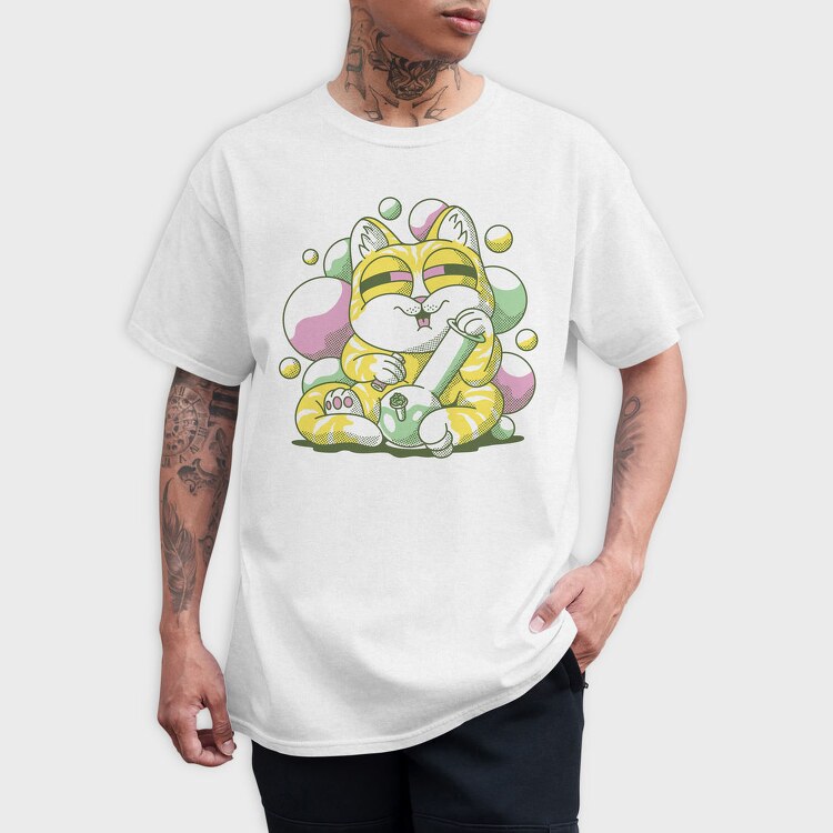 Cannabis Bong Cat Stoner, Tricou Barbati (Unisex)