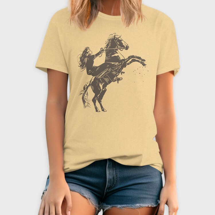 Girl Equitation Horse Two Feet, Tricou Barbati (Unisex)