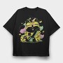 Cannabis Bong Cat Stoner, Tricou Oversize Barbati (Unisex)