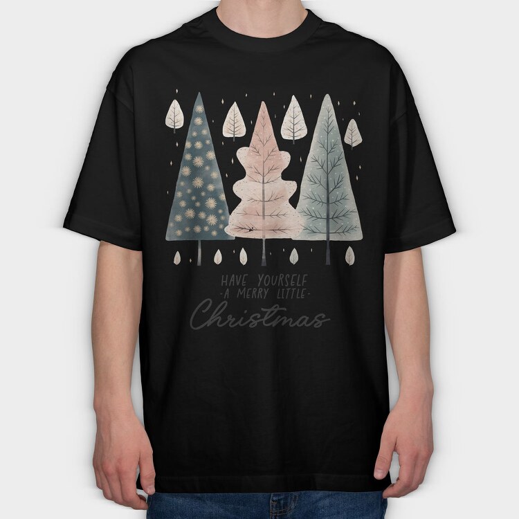 Watercolor Hygge Trees, Tricou Oversize Barbati (Unisex)