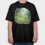 Watercolor Forest Meadow, Tricou Oversize Barbati (Unisex)
