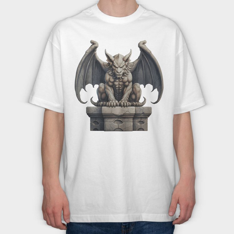 Watercolor Gargoyle, Tricou Oversize Barbati (Unisex)