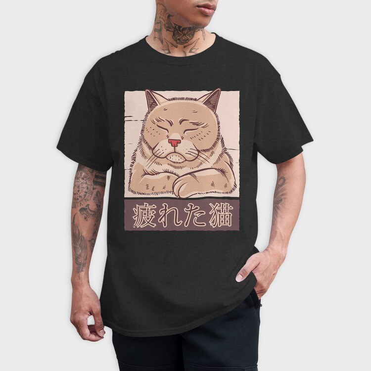 Tired Cat, Tricou Barbati (Unisex)