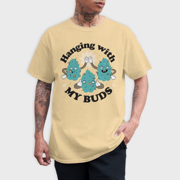 Cannabis Flower Buds, Tricou Barbati (Unisex)
