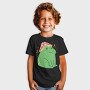 Cute Frog With Mushroom Sitting Cottage Core, Tricou Copii