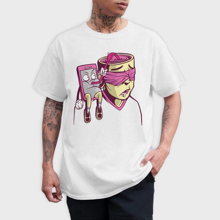 Brain Phone Illustration, Tricou Barbati (Unisex)